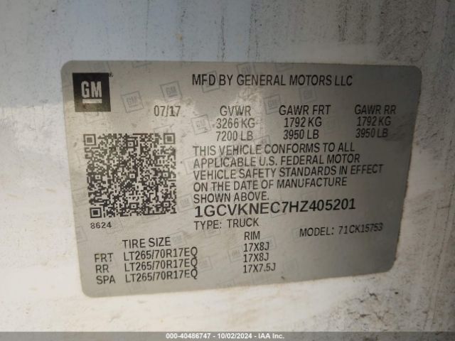 1GCVKNEC7HZ405201 Chevrolet Silverado 1500 Wt