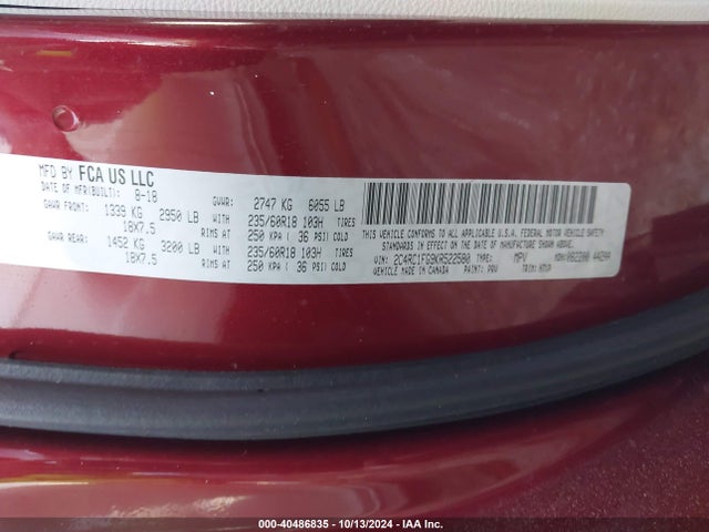 Chrysler Pacifica Touring Plus 2019 2C4RC1FG9KR522580 Image 9