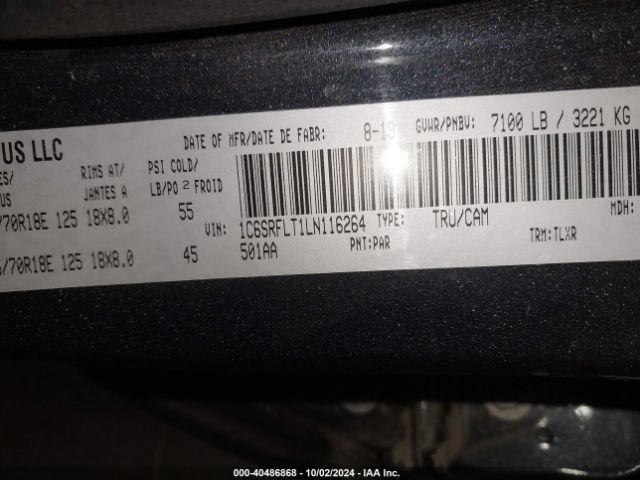 1C6SRFLT1LN116264 RAM 1500 Rebel