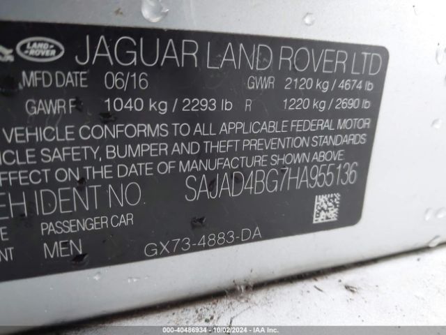 SAJAD4BG7HA955136 Jaguar Xe 25t Premium