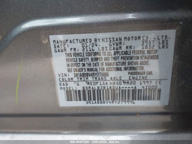 3N1AB8BV4RY279996 Nissan Sentra S Xtronic Cvt