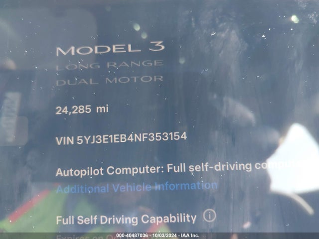 2022 TESLA MODEL 3 5YJ3E1EB4NF353154 Photo 6