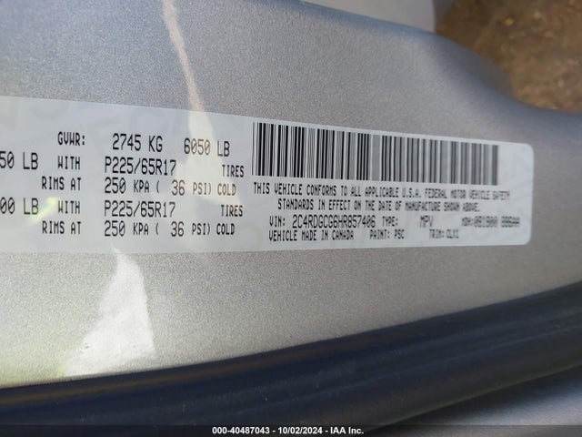 Dodge Grand Caravan Sxt 2017 2C4RDGCG6HR857406 Image 9
