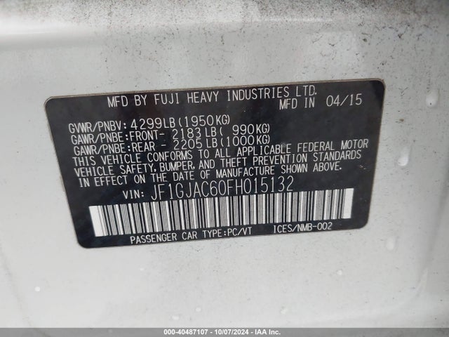 JF1GJAC60FH015132 Subaru Impreza 2.0i Premium