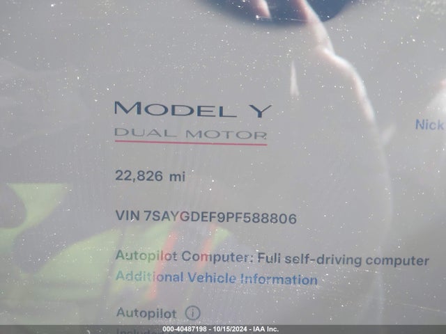 2023 TESLA MODEL Y 7SAYGDEF9PF588806 Photo 6