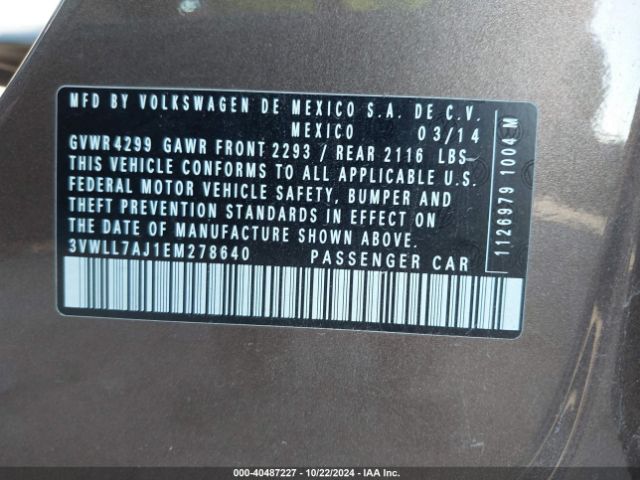 3VWLL7AJ1EM278640 Volkswagen Jetta 2.0l Tdi Value Edition