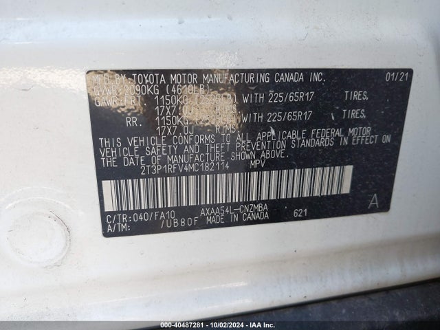 Toyota Rav4 Xle 2021 2T3P1RFV4MC182114 Image 9
