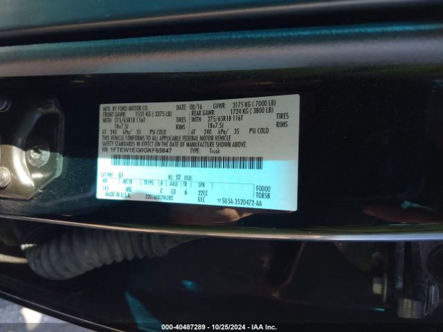 1FTEW1EG0GKF65847 Ford F-150 Xlt