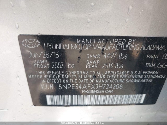 Hyundai Sonata Sel+ 2018 5NPE34AFXJH724208 Image 9