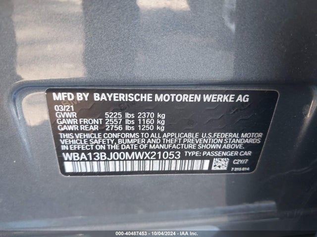 WBA13BJ00MWX21053 BMW 530i Xdrive