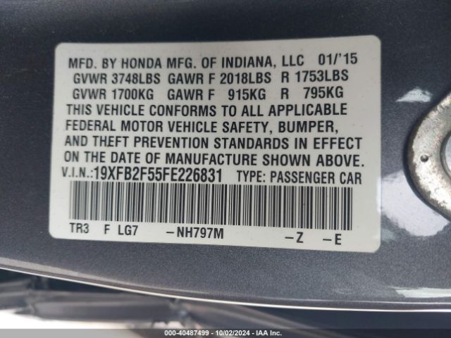 19XFB2F55FE226831 Honda Civic Lx