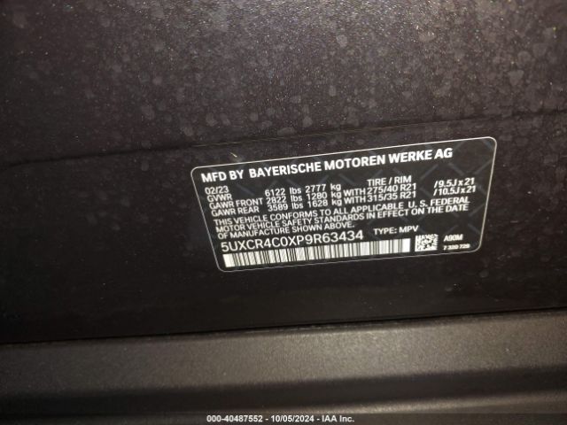 5UXCR4C0XP9R63434 BMW X5 Sdrive40i
