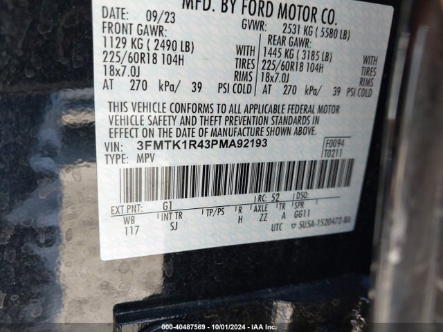 Ford Mustang Mach-e Select 2023 3FMTK1R43PMA92193 Image 9