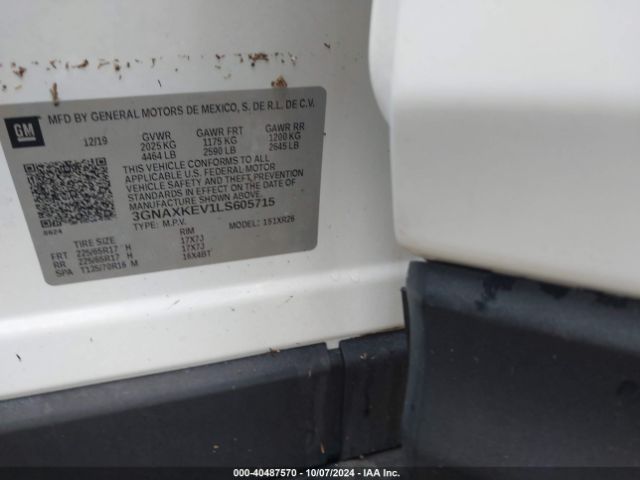 3GNAXKEV1LS605715 Chevrolet Equinox Fwd Lt 1.5l Turbo