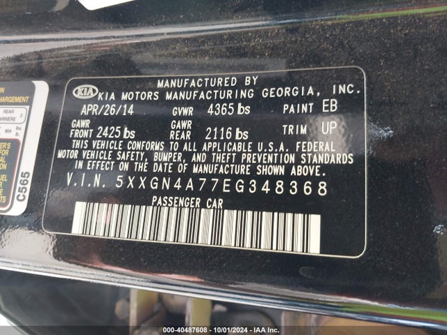 KIA OPTIMA EX 2014 5XXGN4A77EG348368 Image 9