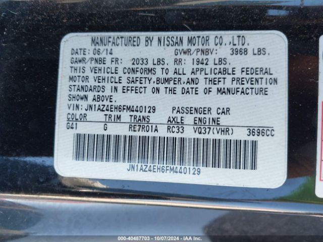 JN1AZ4EH6FM440129 Nissan 370z Touring