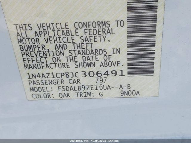 1N4AZ1CP8JC306491 Nissan LEAF S