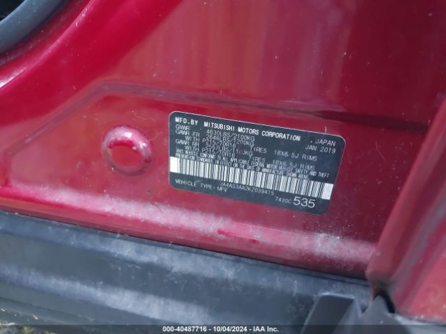 JA4AS3AA2KZ039415 Mitsubishi Eclipse Cross Es