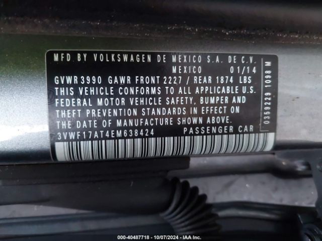 3VWF17AT4EM638424 Volkswagen Beetle 1.8t Entry