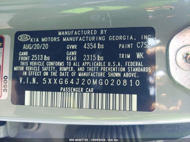 KIA K5 Gt-line 2021 5XXG64J20MG020810 Image 9