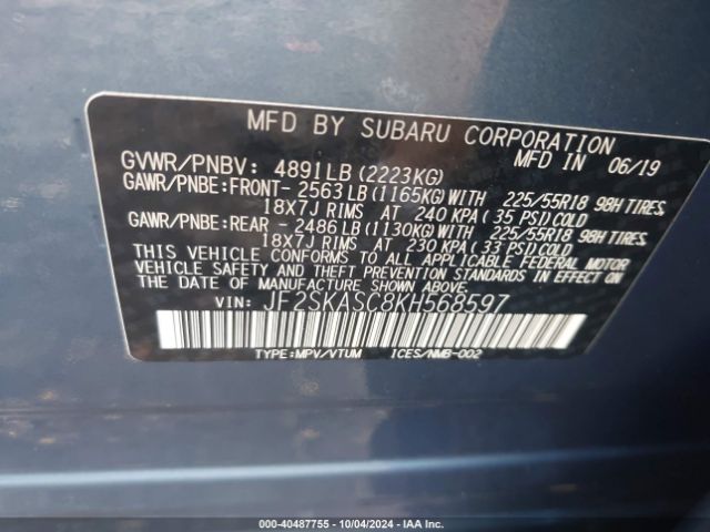 JF2SKASC8KH568597 Subaru Forester Limited