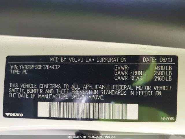 YV1612FS0E1284432 Volvo S60 T5
