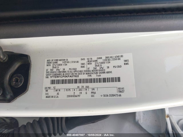 Ford 2.7l-4v 2019 1FTEW1CP5KFA07822 Image 25