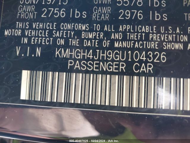 KMHGH4JH9GU104326 Hyundai Equus Signature