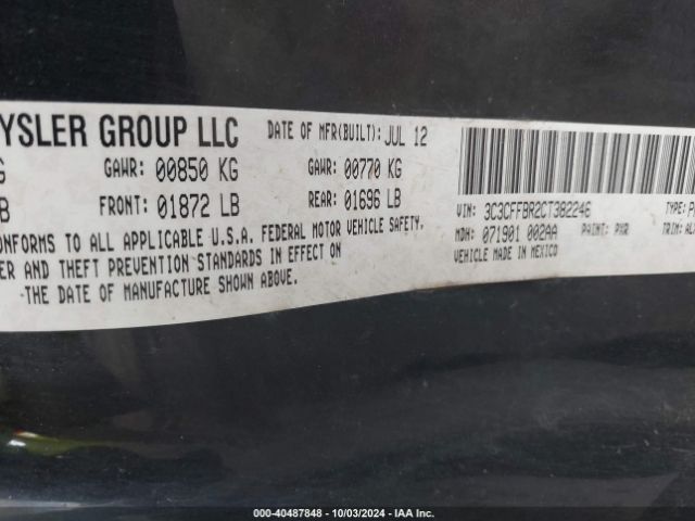 2012 FIAT 500 3C3CFFBR2CT382246 Photo 8