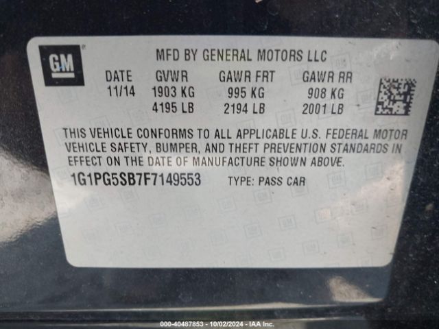 1G1PG5SB7F7149553 Chevrolet CRUZE LTZ