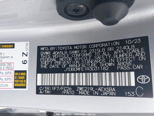 Toyota Corolla Hybrid Se 2024 JTDBCMFE1R3031182 Image 9