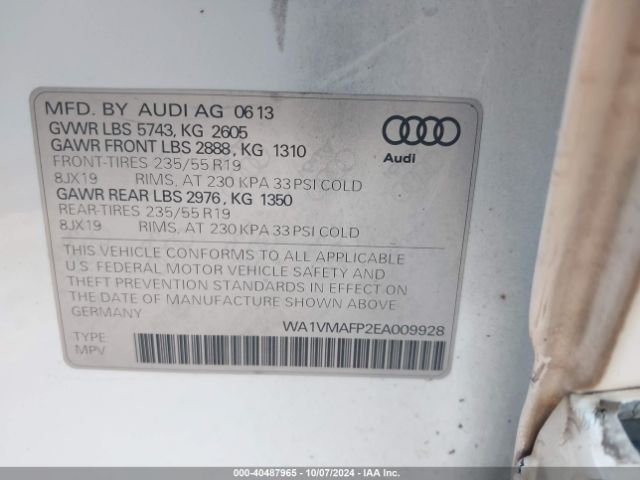 WA1VMAFP2EA009928 Audi Q5 3.0 Tdi Premium Plus