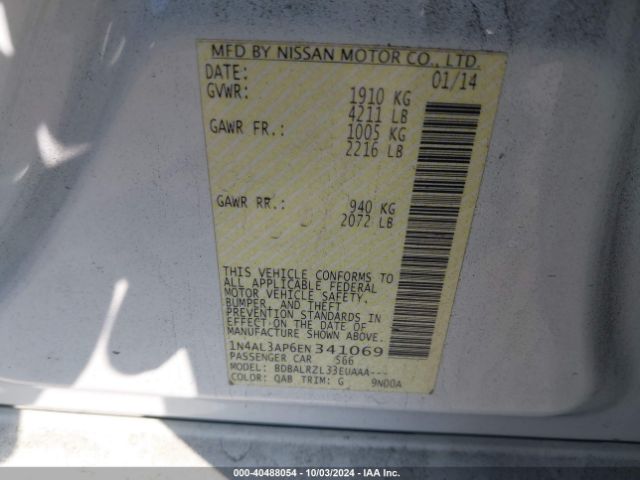 1N4AL3AP6EN341069 Nissan Altima 2.5 S