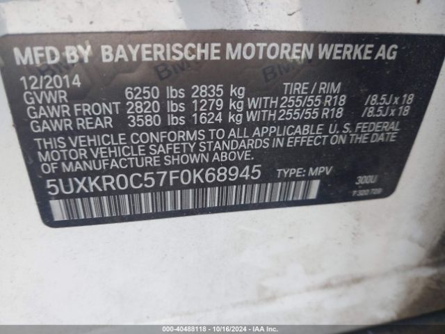 5UXKR0C57F0K68945 BMW X5 Xdrive35i