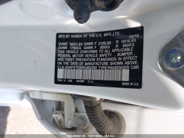 SHHFK7H20HU402292 Honda Civic Lx
