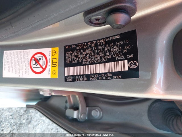 58ABZ1B17KU012141 Lexus Es 350 F Sport
