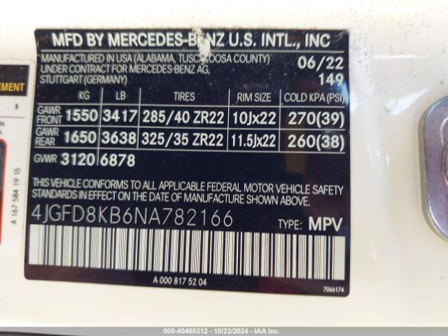 4JGFD8KB6NA782166 Mercedes-Benz Amg Gle 63 Coupe S 4matic