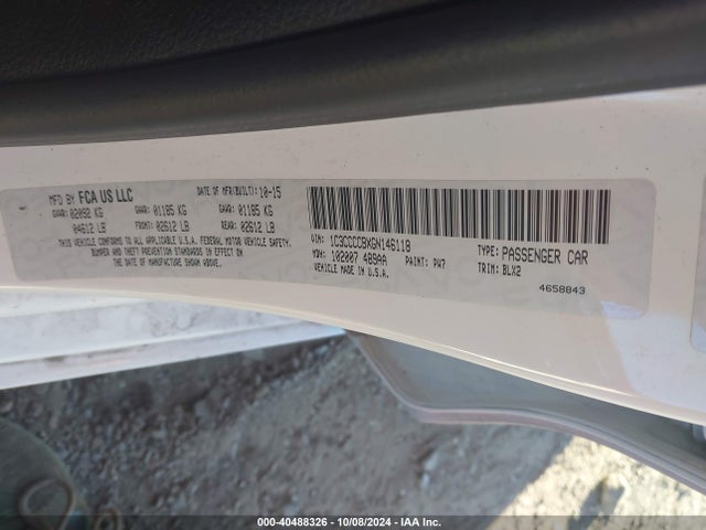 Chrysler 200 C 2016 1C3CCCCBXGN146118 Image 9