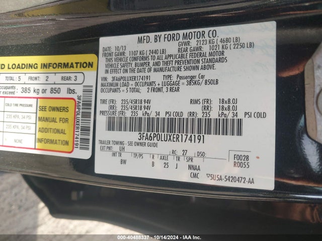 Ford Fusion Hybrid Se 2014 3FA6P0LUXER174191 Image 9