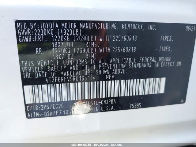 4T3E6RFV9RU165114 Toyota Rav4 Hybrid Xse
