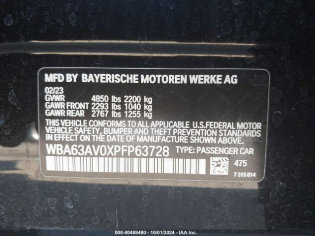 WBA63AV0XPFP63728 BMW 430i Gran Coupe