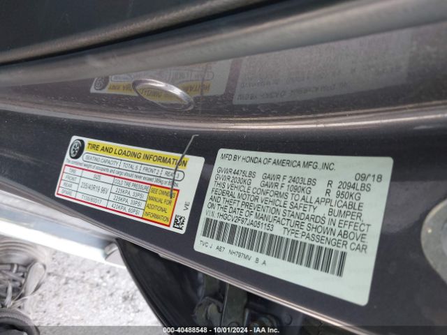 1HGCV2F97JA051153 Honda Accord Touring 2.0t