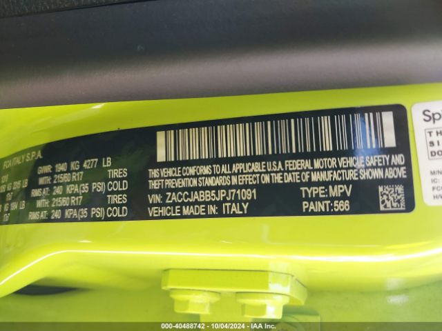 ZACCJABB5JPJ71091 Jeep Renegade Latitude Fwd
