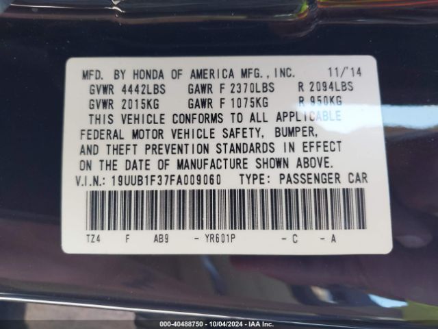19UUB1F37FA009060 Acura TLX