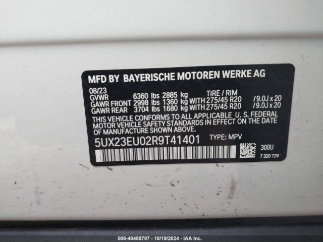 5UX23EU02R9T41401 BMW X5 Xdrive40i