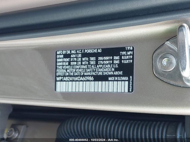 WP1AB2AY6KDA60986 Porsche CAYENNE S