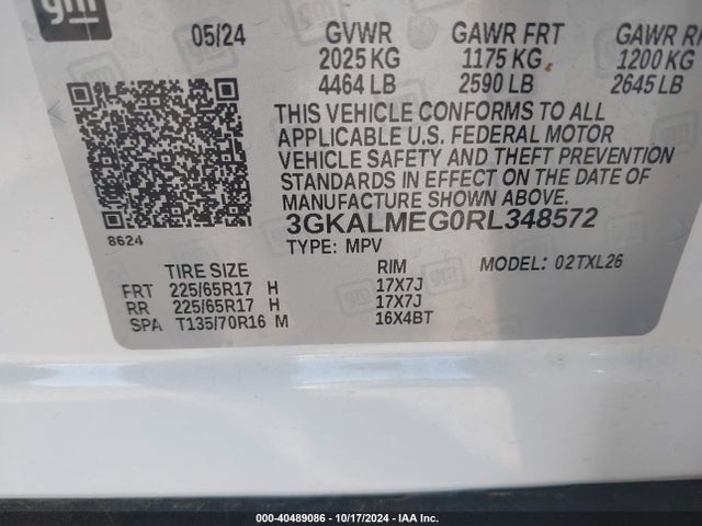 3GKALMEG0RL348572 GMC Terrain Fwd Sle