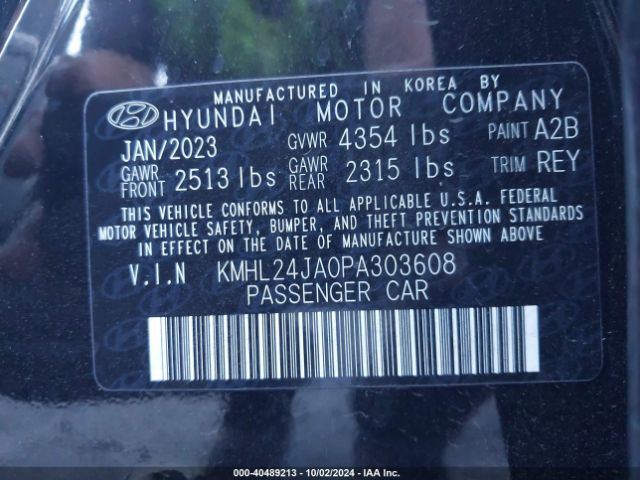 KMHL24JA0PA303608 Hyundai SONATA SE