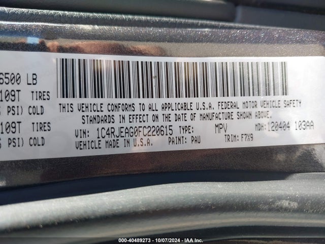 1C4RJEAG0FC220615 Jeep Grand Cherokee Laredo