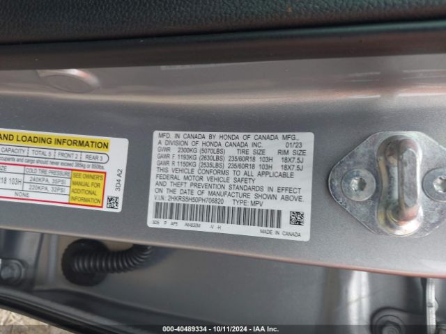 2HKRS5H50PH706820 Honda Cr-v Hybrid Sport
